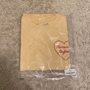 Taylor Swift Karma Is My Boyfriend T-shirt size small yellow
